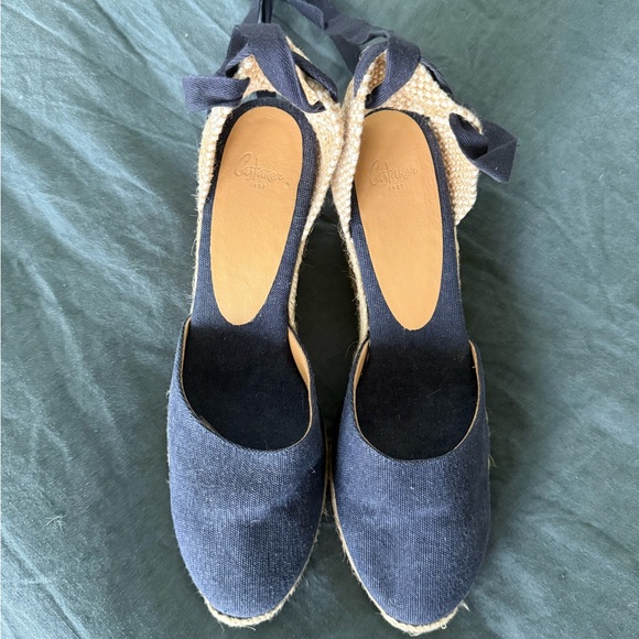 Castaner Navy and Tan Espadrille Wedges - Picture 9 of 12
